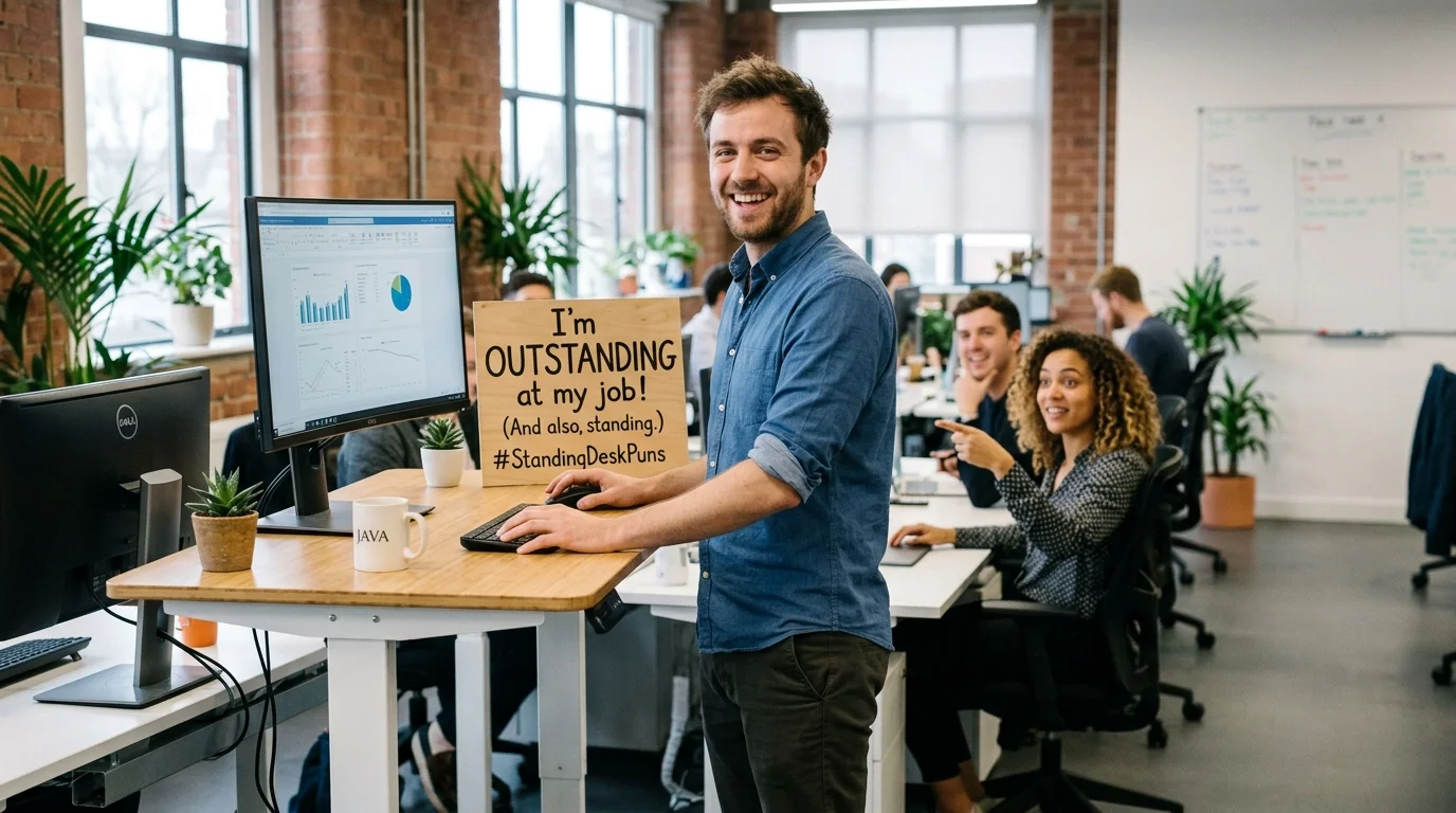 Funny Standing Desk Selfie Captions