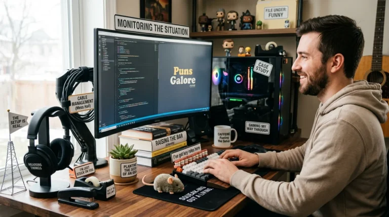 desk setup puns