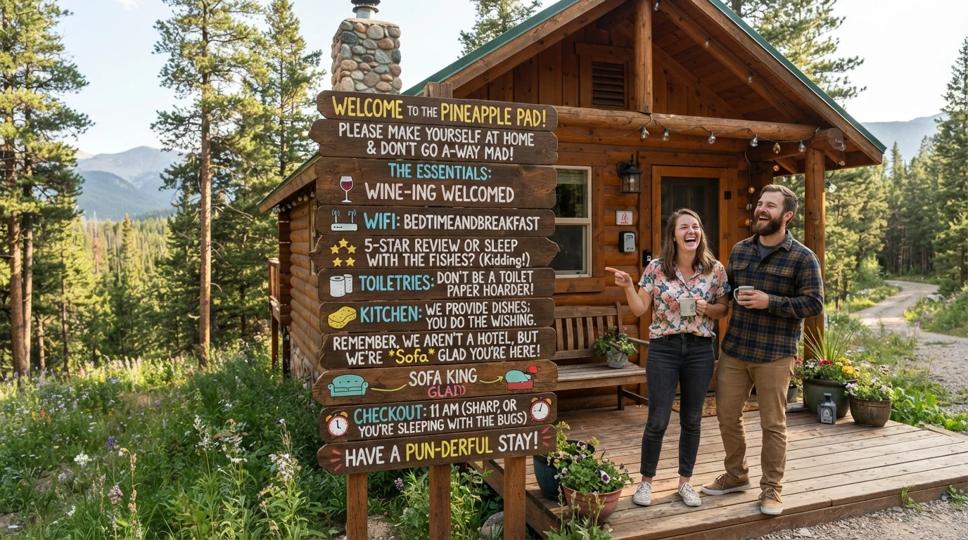 Cozy Cabin Airbnb Puns